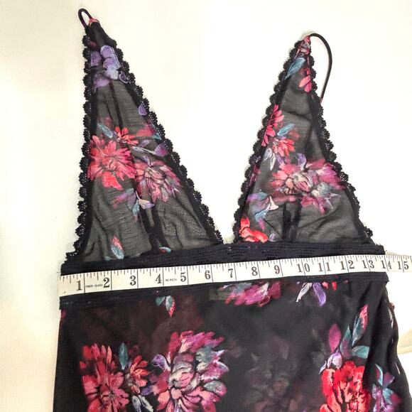 Free People Intimately Stay Awhile Floral Maxi Dress Black Sheer S - Picture 3 of 10